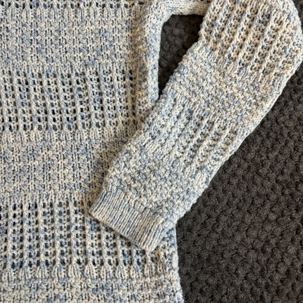 Talbots Womens Small Petite Open Knit 100% Cotton Sweater Long Sleeve Pullover - Picture 6 of 7
